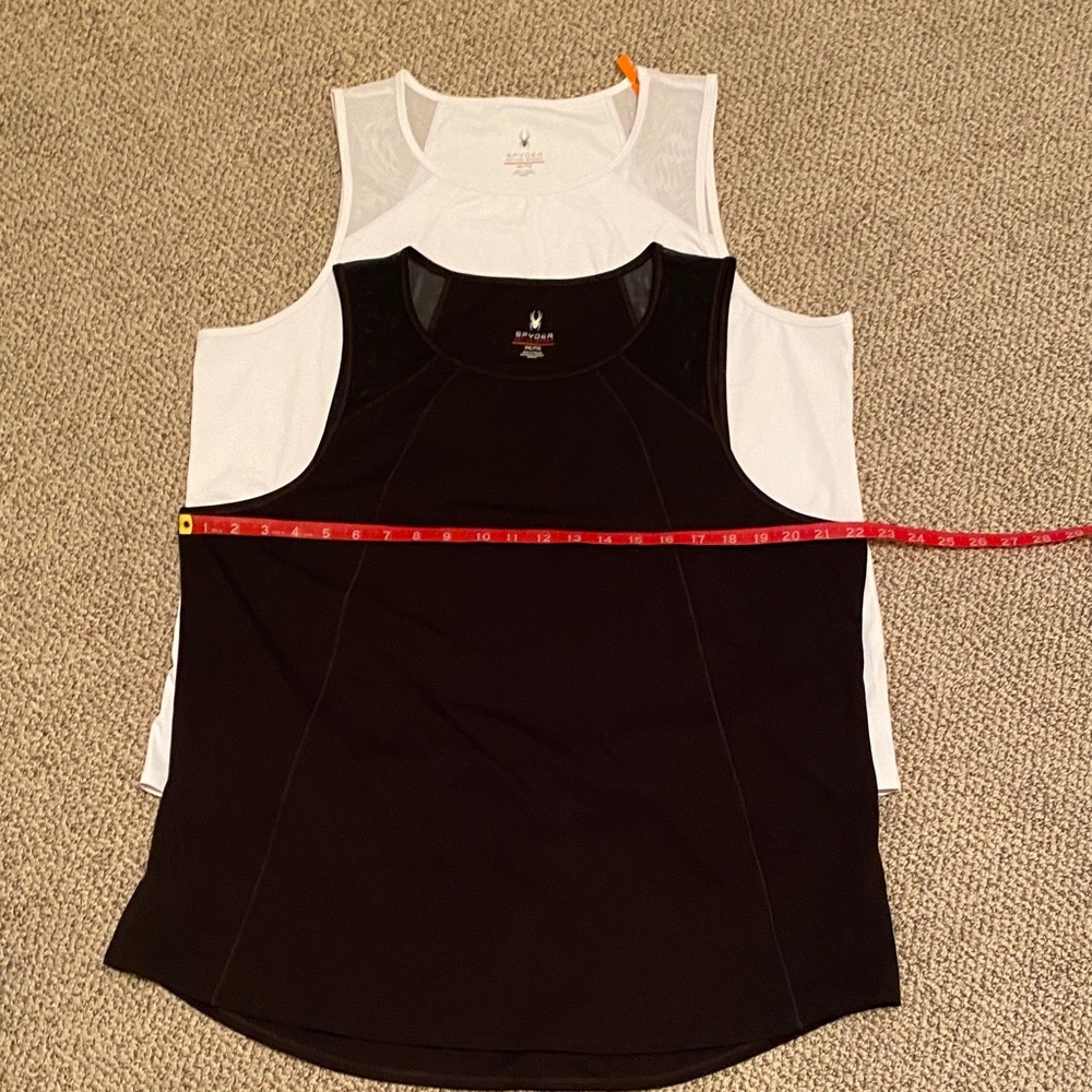 Spyder Layered Active Tank Tops - Black & White